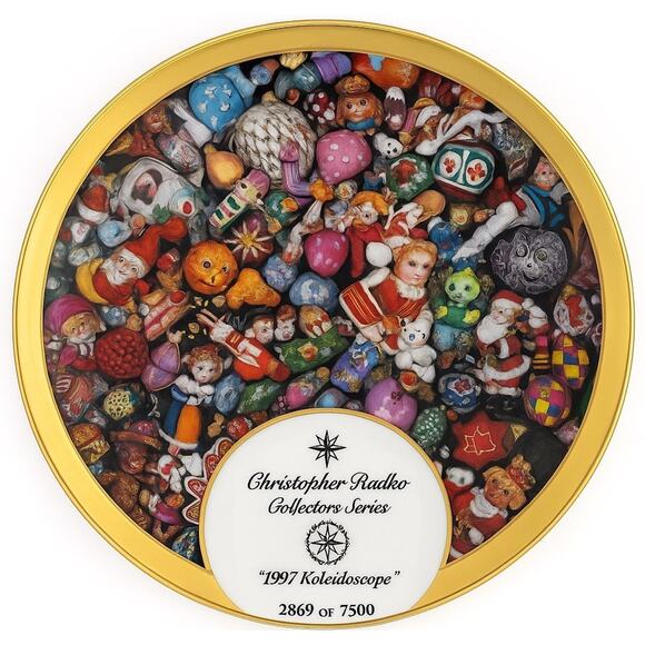 Vtg Christopher Radko Kaleidoscope Collectors Ornament Christmas Plate 1997 - Picture 2 of 8
